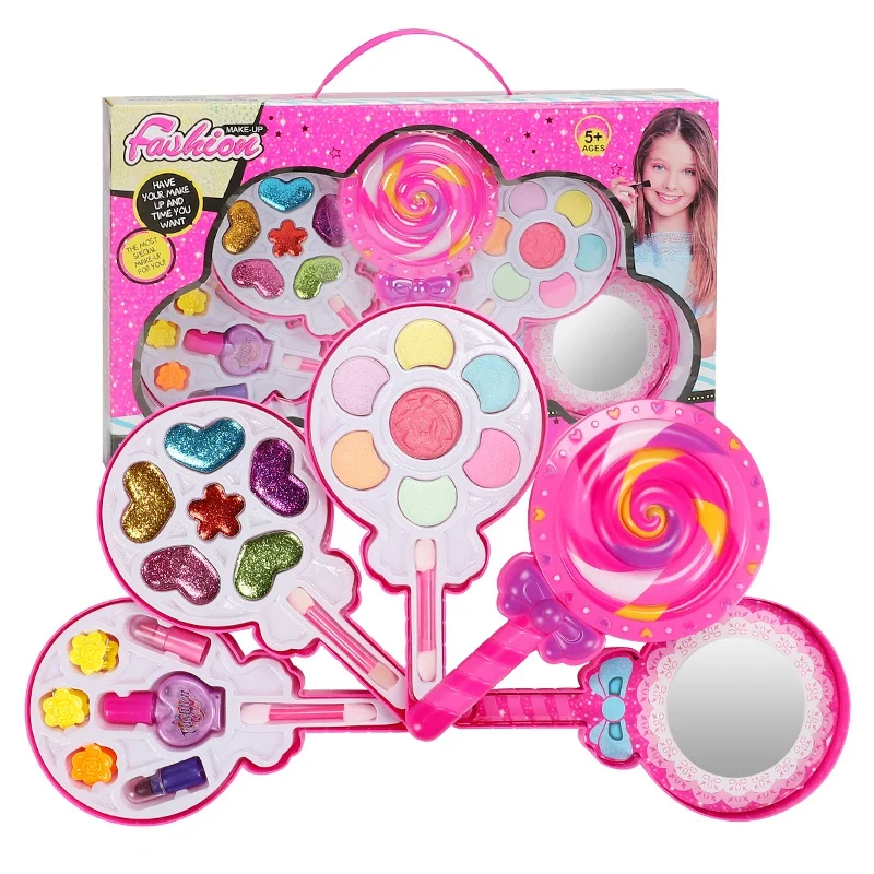 High Quality Fashion Kids Non-Toxic Lollipop Cosmetics Beauty Toys Pretend Play Girls Princess Makeup Box Sets for Children K | Игрушки и
