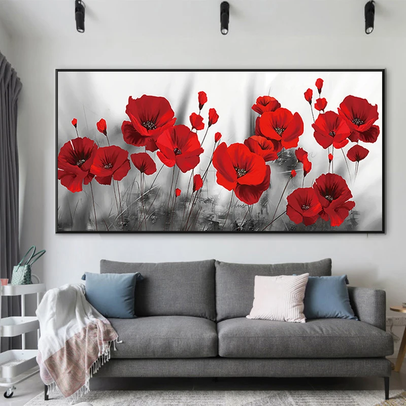 RED POPPIES FLOWER CANVAS