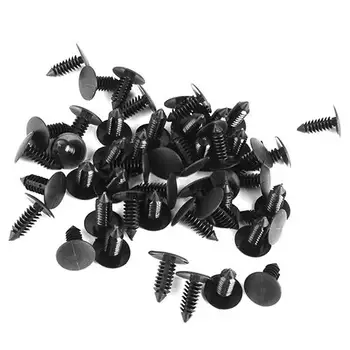 

50x Black Nylon Tree Type Push Rivet Car Retainer Clips for Car Canopy Securing