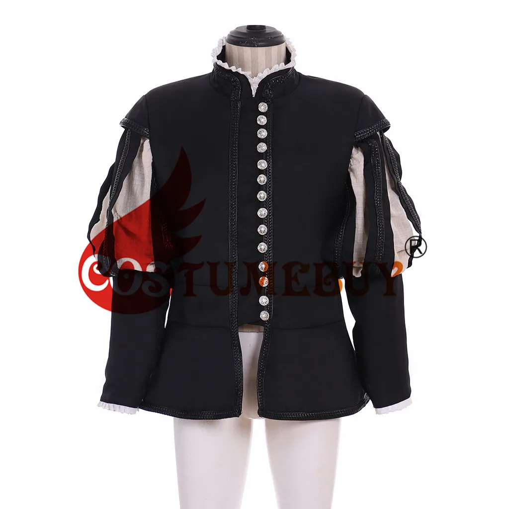 CostumeBuy средневековый Тюдор елизабетан Косплей Костюм Топ взрослый Ренессанс черный Тюдор королевский костюм L920