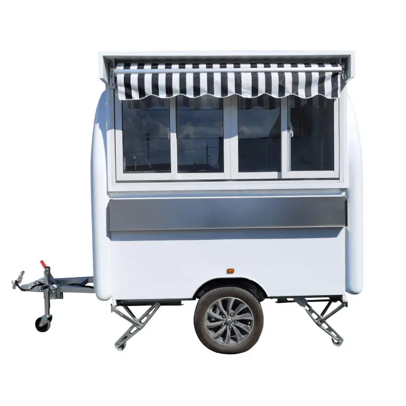 

White Food Truck Concession Food Trailer