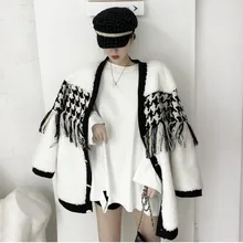 LANMREM Осенняя Новая женская однобортная меховая цельная куртка из овечьей шерсти, плюшевое пальто с бахромой, PC226