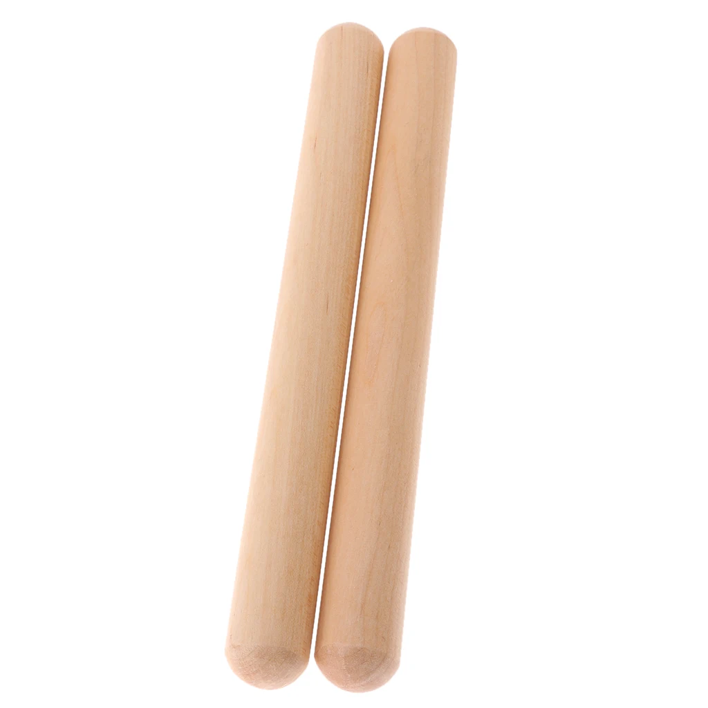 2Pcs Wooden Rhythm Claves Drum Percussion Parts Accessory Kids Toys Gift