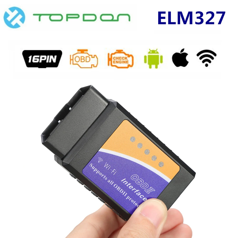 TOPDON Универсальный Elm327 V1.5 WiFi Bluetooth OBD2 Pic18f25k80 OBD2 сканер OBDII OBD адаптер Авто диагностический инструмент для Android/IOS|Считыватели кодов и сканеры| | АлиЭкспресс