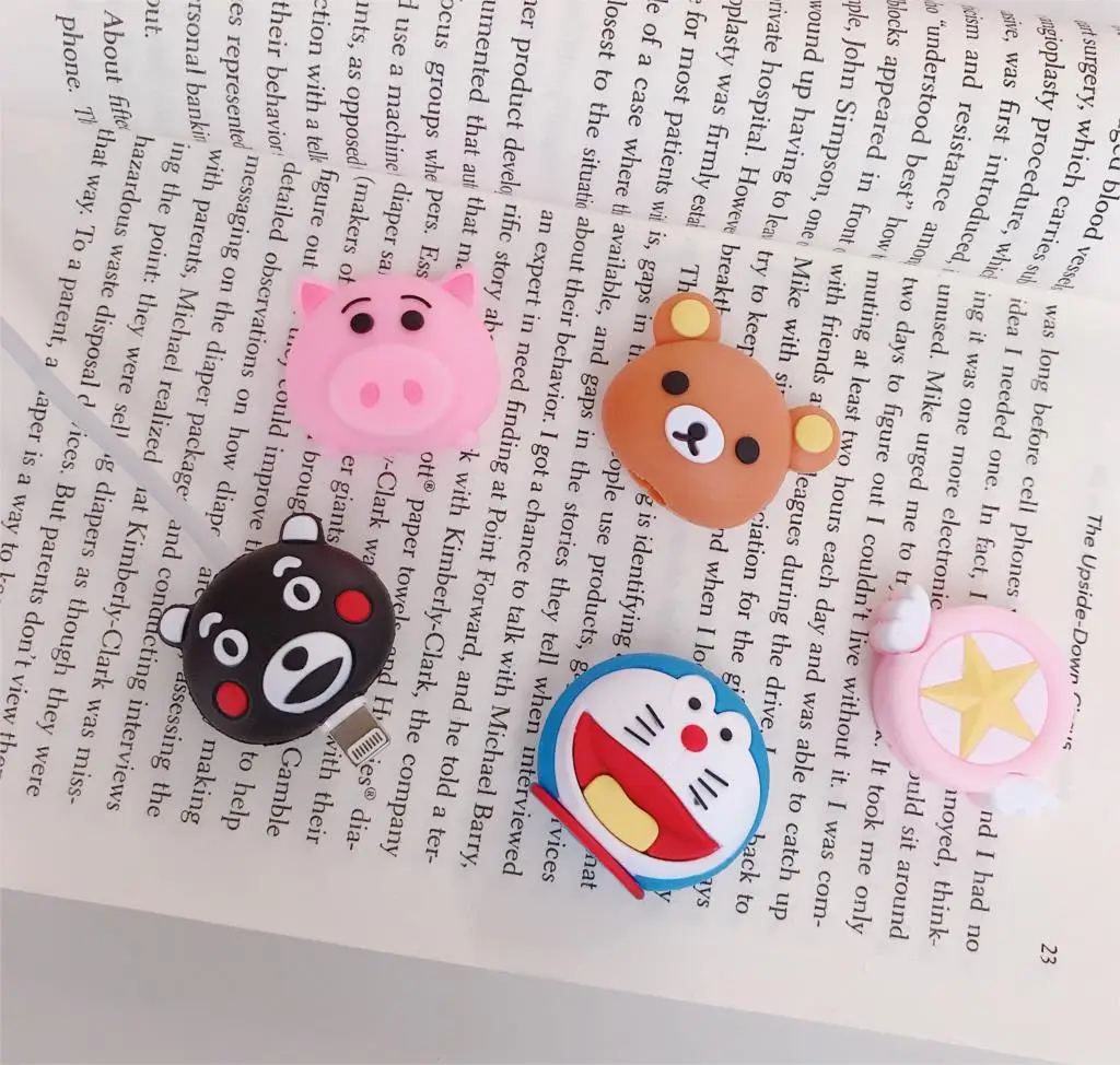 

Sesame Street Bear Cardcaptor Sakura Pattern Data Line Cable Cord Protective Case For iPhone USB Charging Cable Winder Cover