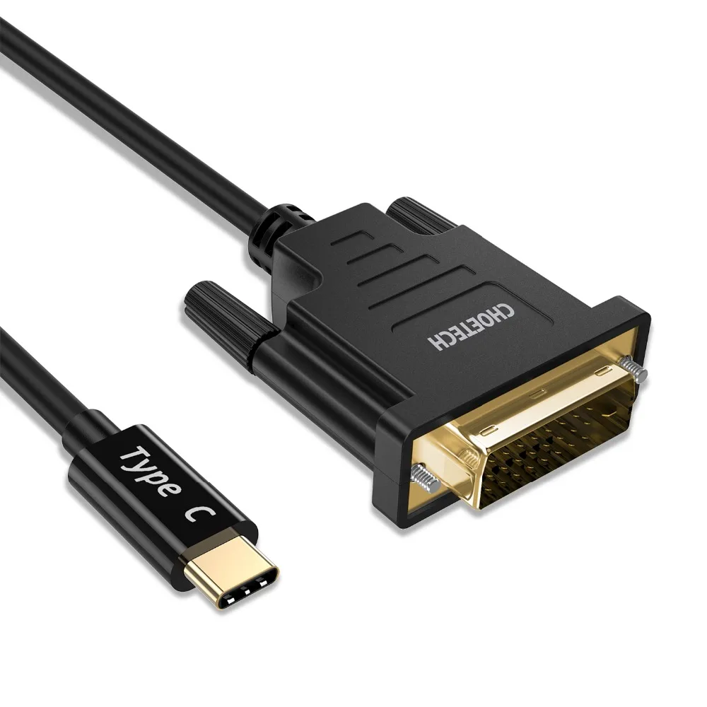 CHOETECH usb type C к DVI кабель 4 k@ 30 Гц 1,8 м USB C к dvi-d 24+ 1 адаптер для Mackbook samsung S10 S9 S8 type C DIV D адаптер