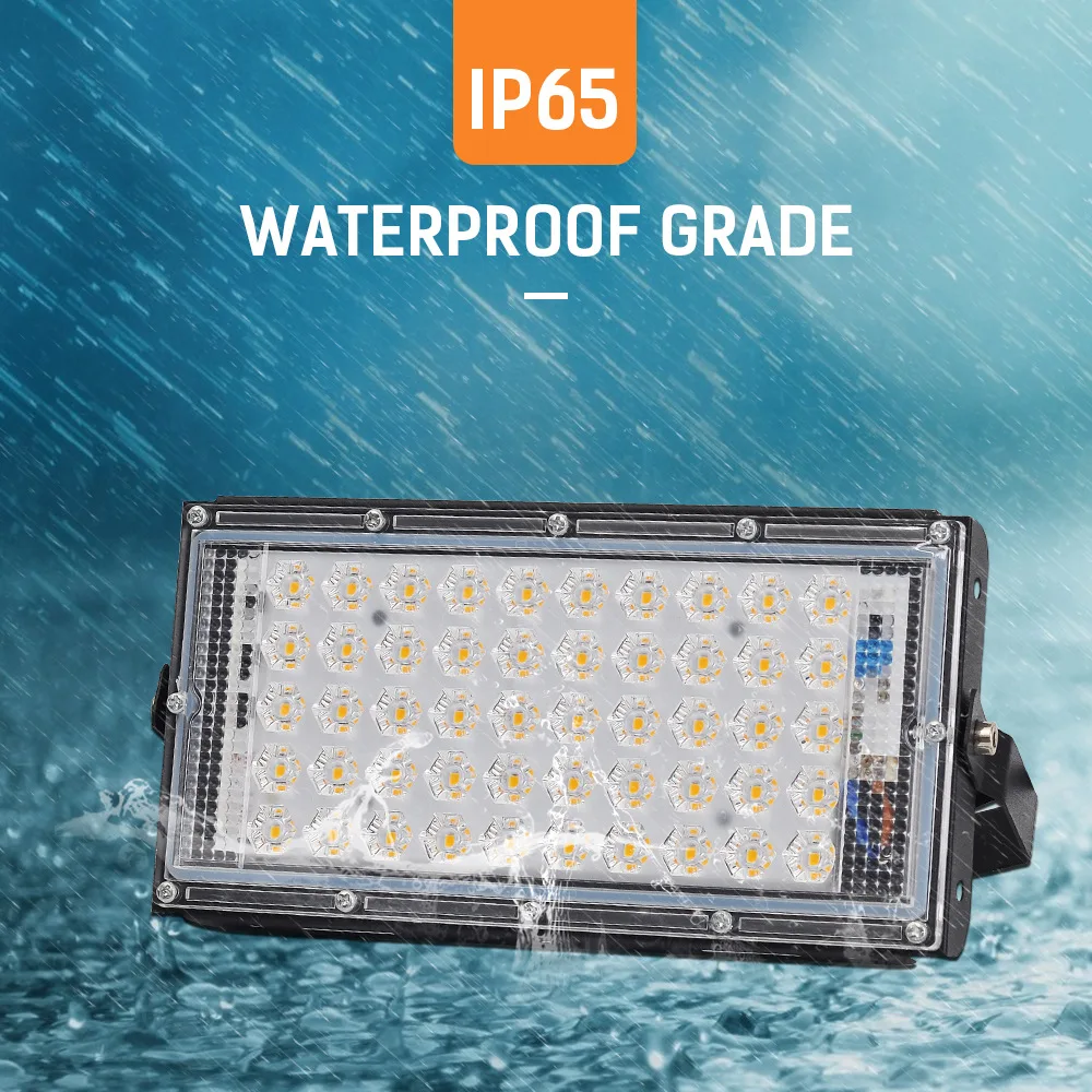 LED Floodlights LED Floodlights 50/100W Waterproof Led White DC 12V /RGB AC 220V Flood Light Street Lamp Emergency Outdoor Lighting Illumination
