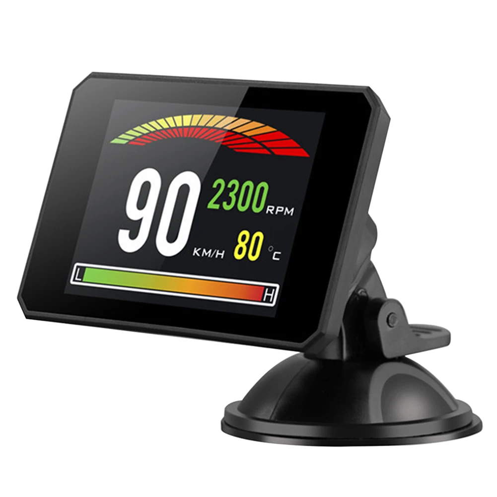 

P16 Meter Universal Car Speed Alarm Water Temperature Head Up Display Accurate RPM System Smart Digital Odometer OBD2 Clock