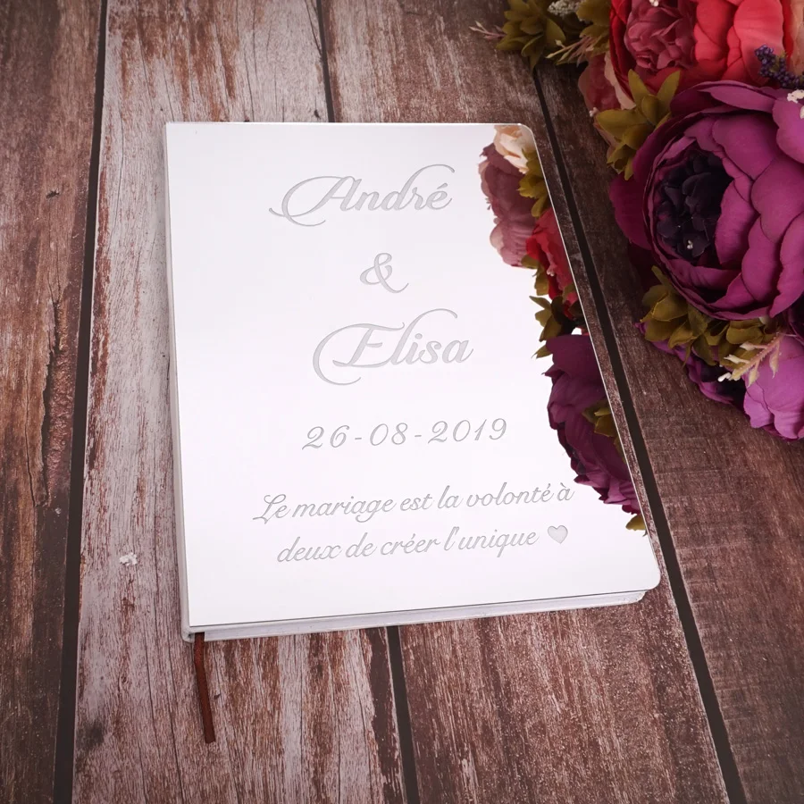26cm X 19cm Delicate Wedding Signature Guestbook Personalized White Blank Sheet Check in Books Party Decor Supplies