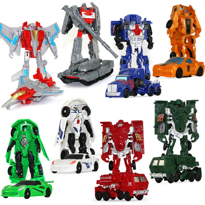 7-10CM Transformation Model Robot Toys Car Kids Classic Plastic Toys Action & Toy Figures Plastic Education Boy'S Gift I0302