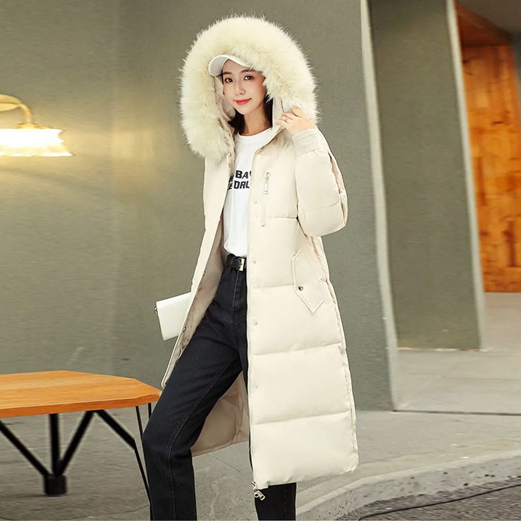 Новые парки женские модные повседневные зимние теплые пальто с капюшоном толстый теплый Свободный удлиненный верхний жакет Женская одежда Прямая поставка