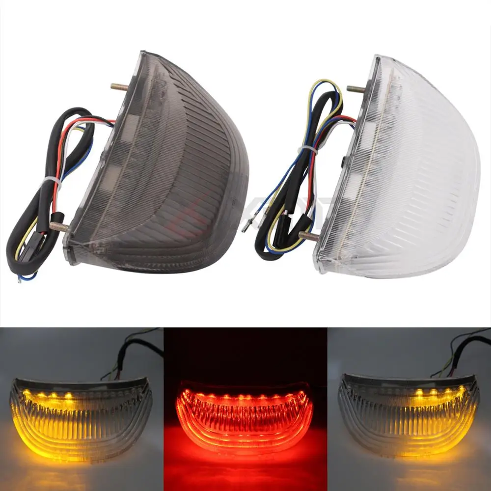 AHL Motorcycle Turn Signal Lights - Universal Fit For Honda CBR600RR F5 2003-2006 & Other Bikes - Black With Amber Lens