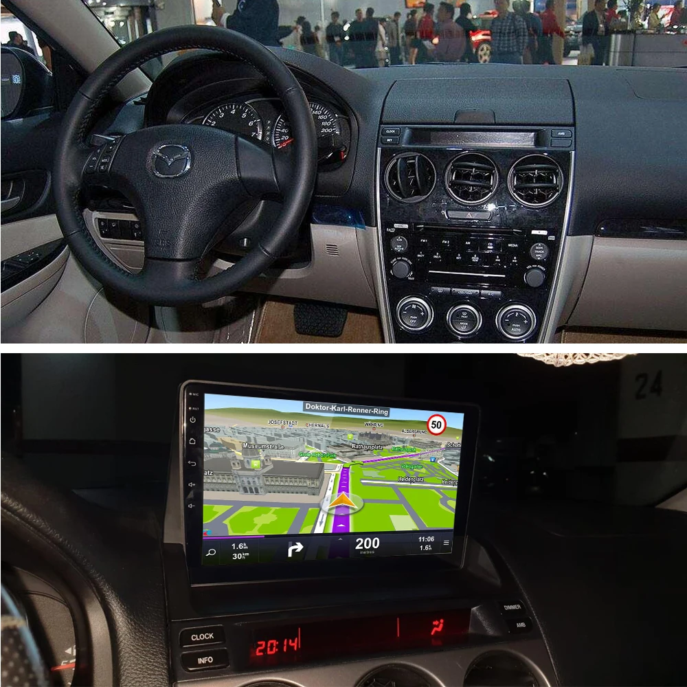 Baratos SINOSMART apoyo de Audio BOSE sistema 8 Core CPU DSP GPS de navegación del coche reproductor para Mazda 6 2002 2008 2.5D IPS QLED pantalla