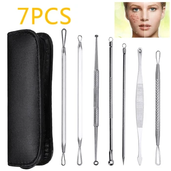 

7pcs Blackhead Pimple Blemish Comedone Extractors Treatments Blackhead Whiteheads Remover Needles Face Skin Care Beauty Tools