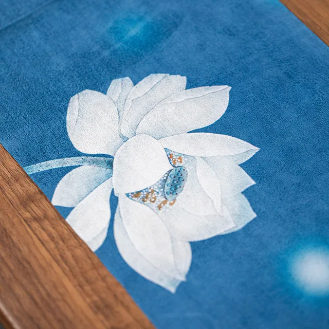 Suede Zen Teaasztal Tea Teat Kendő Téglalap Alakú Pamut Asztali Zászló Száraz Sör Tartozékok Teafüggöny Szertartás - Image 2