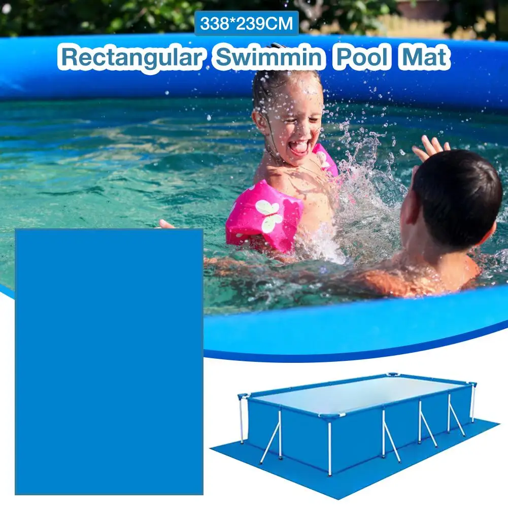 Large Swimming Pool Mat Rectangular Foldable Polyester Floor Cloth Carpet Dustproof Mat Cover For Outdoor Villa Garden Pool
