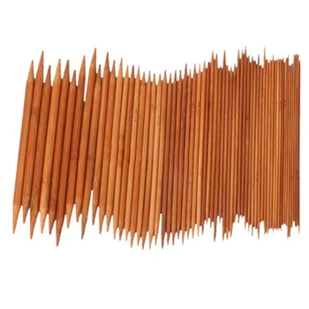 

75 X 15 Sizes Wooden Double Pointed Carbonized Bamboo Knitting Needles Crochet