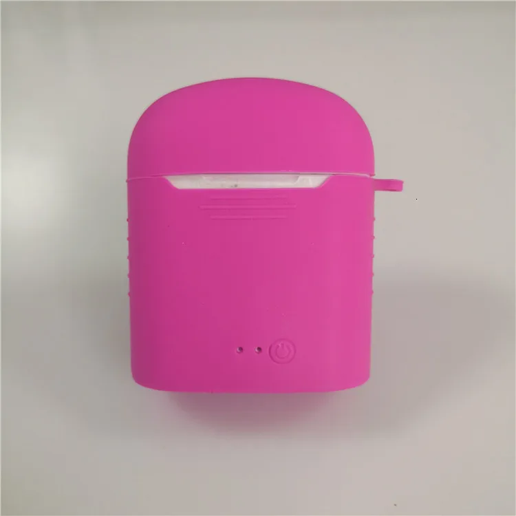 roseo DHL чехол для Airpods силиконовый светящийся защитный чехол для Airpods I7 9s I7s Bluetooth наушники гарнитура аксессуары с пряжкой - Цвет: roseo