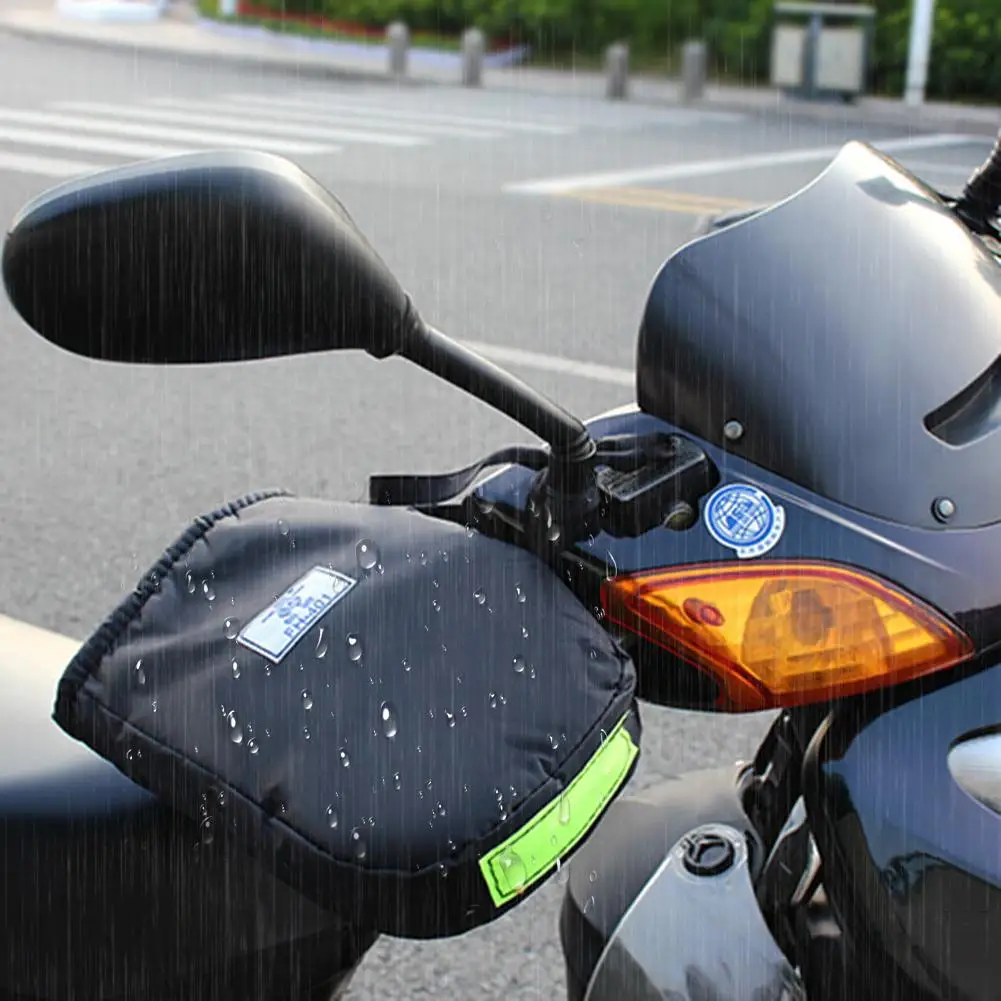

Winter Thermal Motorcycle Handlebar Gloves with reflective strip Windproof Waterproof Warm Motorbike Electric Motorcycle Gloves