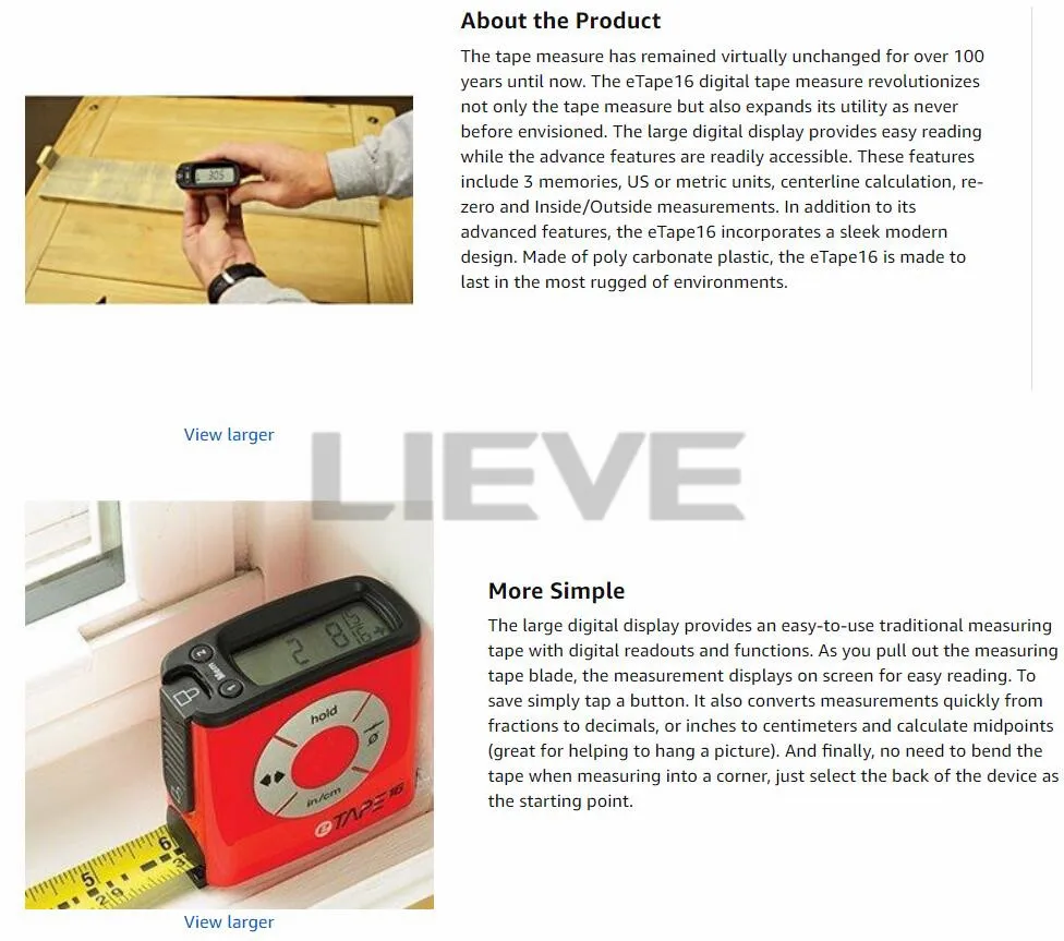 Portable Digital Laser Measure 5M/16Ft Measuring Tape Accurately Electronic Steel Metric Gauging Tools with LCD Display 