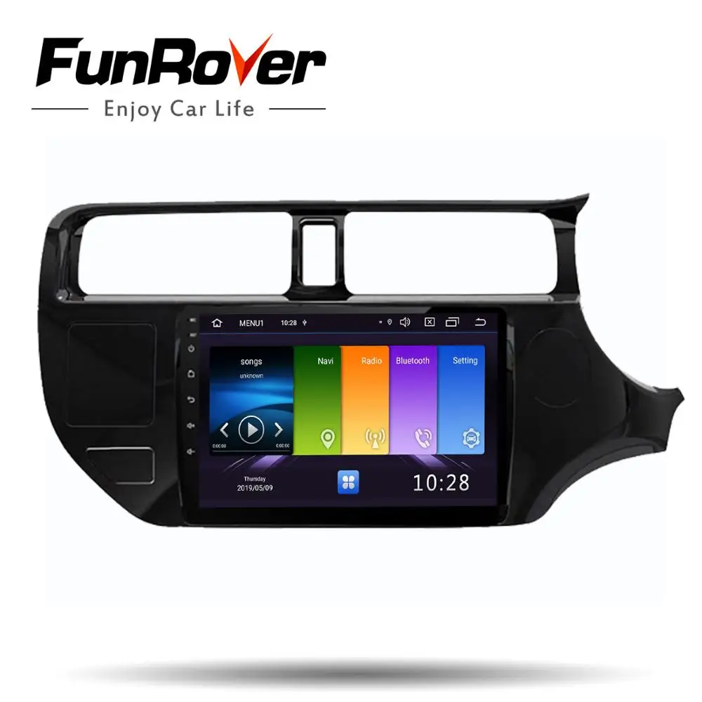 Funrover 2.5D ips для Kia RIO K3 2012- 2din android9.0 автомобильный Радио мультимедийный плеер RHD Авторадио Навигация gps 2G+ 32G nodvd