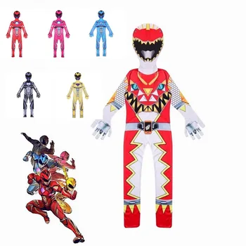 

Power Mecha Five Beast Super Action Figures Rangers Battle Neuro Mystic Force kids cosplay Jumpsuits Halloween costumes for kids