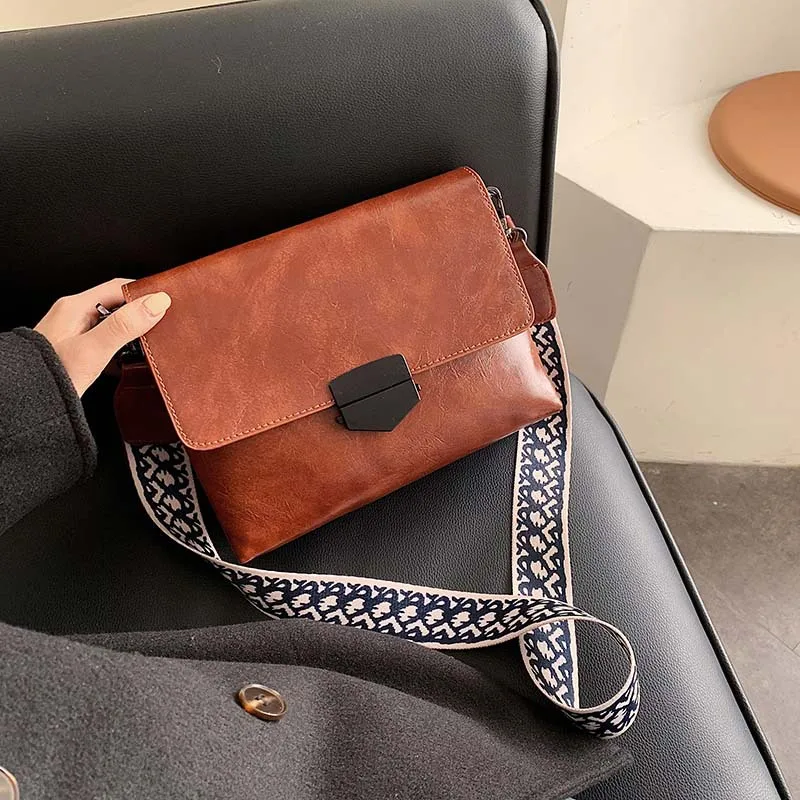 

Women's Vintage 2019 Autumn And Winter New Style Simple Broadband Network Red Square Sling Bag Korean-style Versatile Crossbody