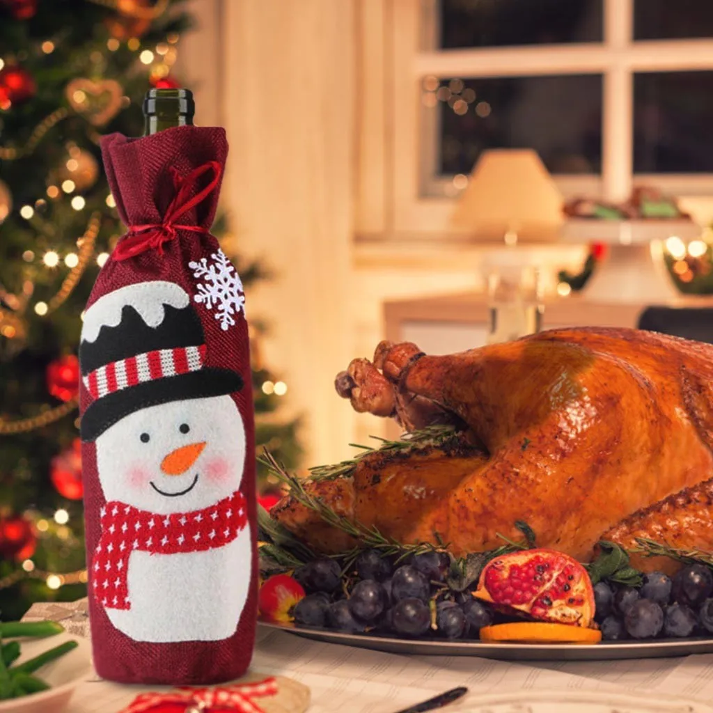 Merry Christmas Santa Wine чехол для бутылки Xmas Festival вечерние Чехлы для бутылки шампанского Merry christmas party Decoration Storage