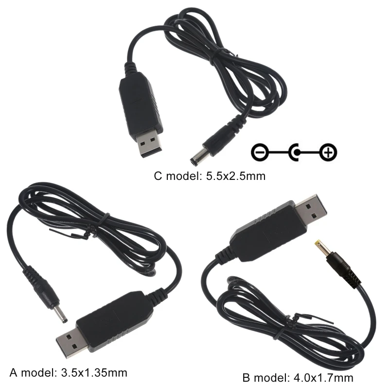 QC3.0 USB to 3.5/4.4/5.5mm 12V 1.5A Step-up Converter Power