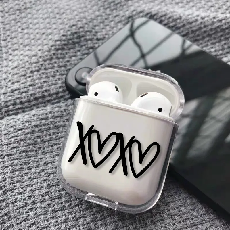 Милый чехол для наушников с сердечками и звездами для Apple iPhone, зарядная коробка для AirPods Pro, жесткий прозрачный защитный чехол, аксессуары - Цвет: 35