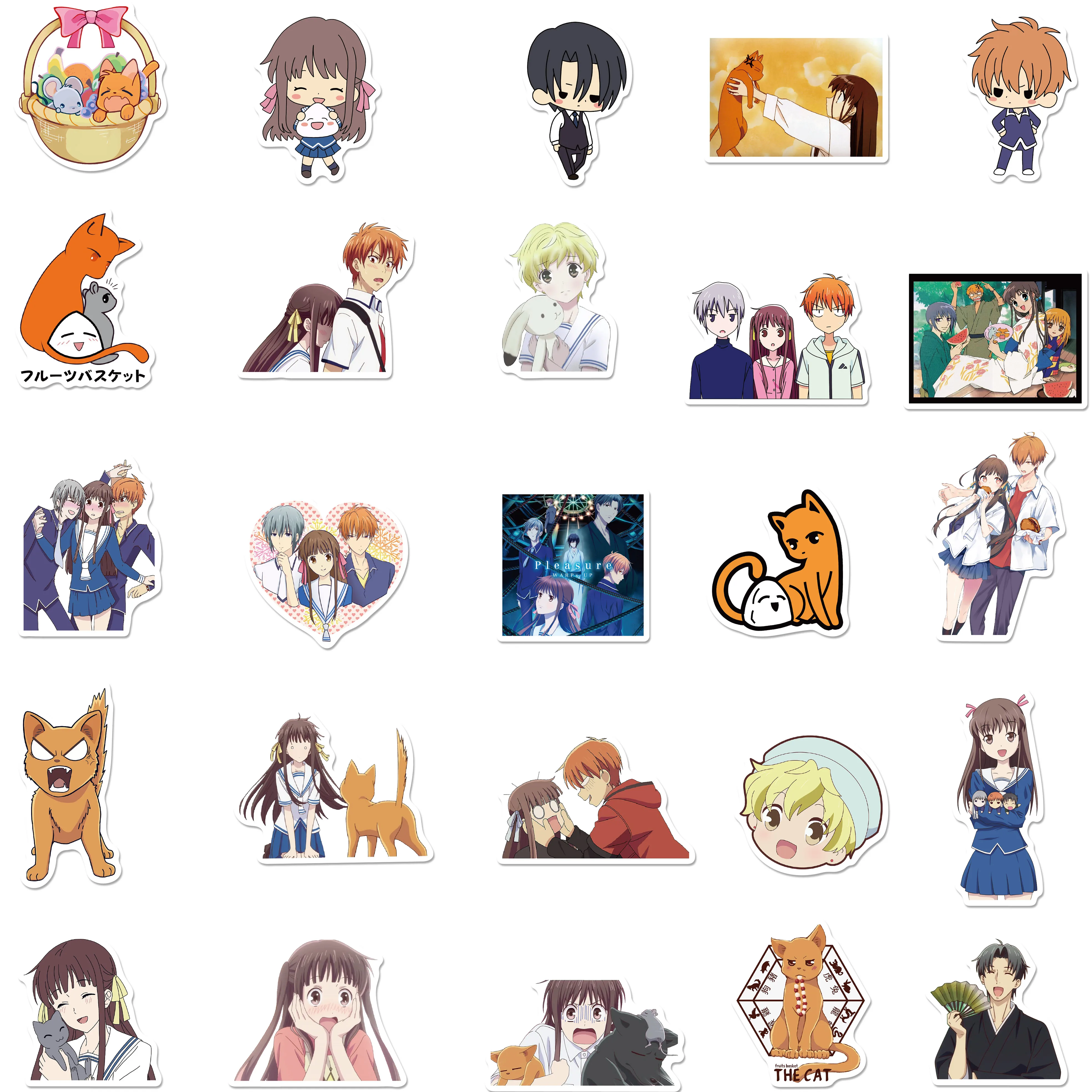 10 50pcs Anime Fruits Basket Stickers Pvc Graffiti Sticker For Kids Luggage Skateboard Helmet Laptop Stickers Aliexpress