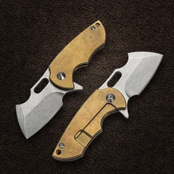 Couteau pliant à lame de haute qualité TC4, manche en titane, S35vn, sac à dos de poche de sécurité extérieur, porte clés couteaux, outil EDC 