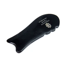 Черный рог буйвола доска гуаша Массажная доска Guasha рог Гуа-Ша массаж доска выскабливание тарелка треугольная выскабливание пластины