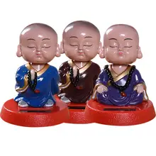 Солнечная энергия прекрасный мультфильм монах качели голова автомобиля интерьер украшение для приборной доски подарок