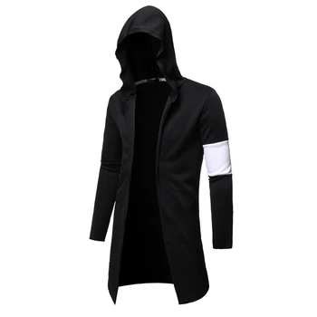 

2020 NEW Mens Hooded Sweatshirt Men's Solid Long Cardigan Hoodies Streetwear Men Casual Autumn Slim Fit Jacket Coat Male Clothin