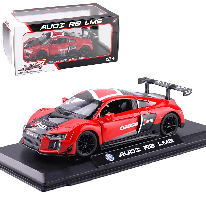 

1:24 high simulation racing alloy Audi R8 sports car sound and light alloy car model toys for children gifts