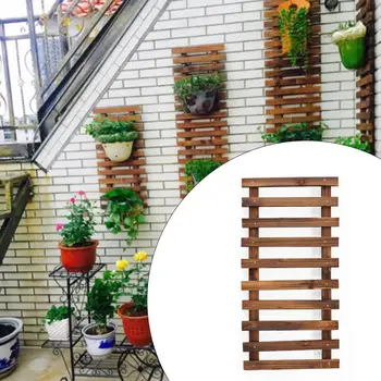 Soporte de pared para plantas, estante para maceta con flores, resistente a la corrosión, de madera, para jardín, flor suculenta, estante para balcón
