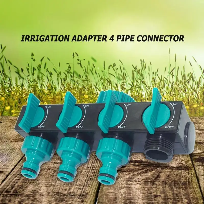 4 Way Garden Host Splitter Faucet Irrigation Adapter Water Tap Connector European Standard Internal Thread Tap