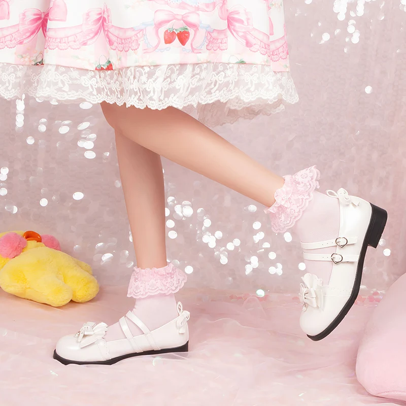 Корейские женские носки в стиле Харадзюку розовые кружевные носки принцессы для девочек хлопковые носки