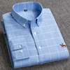 Plus Size 6xl 5xl Men long Sleeve Shirt 100% Cotton Oxford Shirt Fashion Plaid Causal Male Shirts Man Clothes ► Photo 3/6