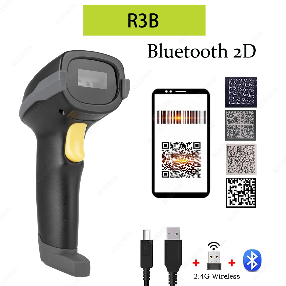 Wireless Buetooth Barcode Scanner qr Code Wireless 2d barcode Reader Handheld Barcod Scanner Wireless Bar code Scanner with Base photo negative scanner Scanners