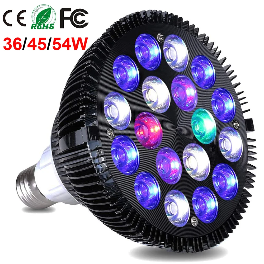 

LED Aquarium Light 36/45/54W Aquarium LED Light Fish Tank Bulb with 6-Band Full Spectrum for Coral Reef Saltwater Tank Plants