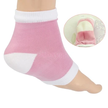

2pcs Heel Socks Washable Silicone Gel Sock Moisturizing Reduces Cracked Heel Foot Protection Cushion Ankle Sock