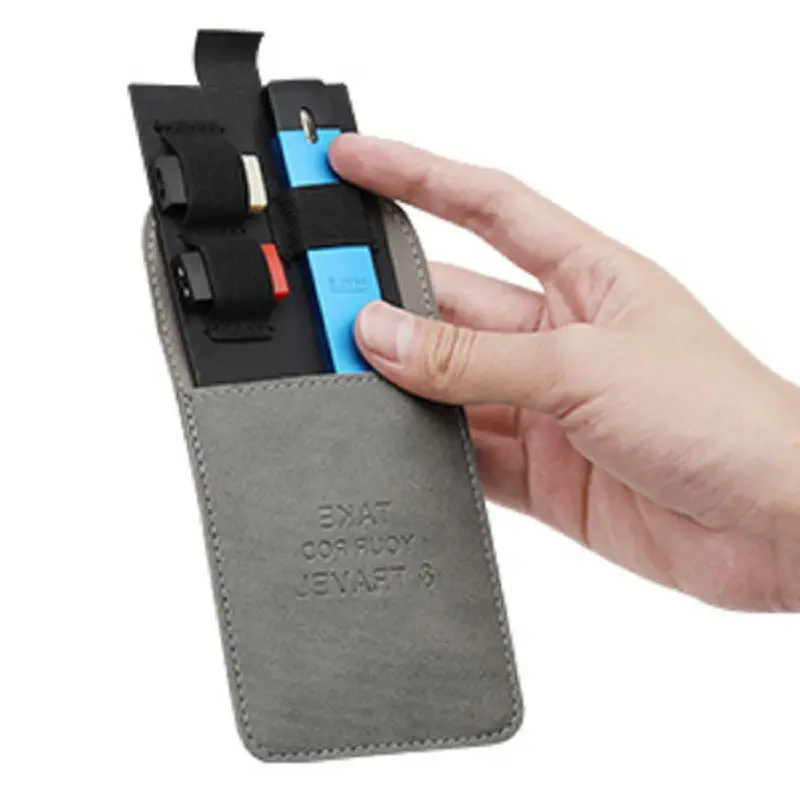 New Portable Ultra-thin Mini Slim Leather Wallet Pocket For JUUL Carrying Pouch Pods Storage Bag