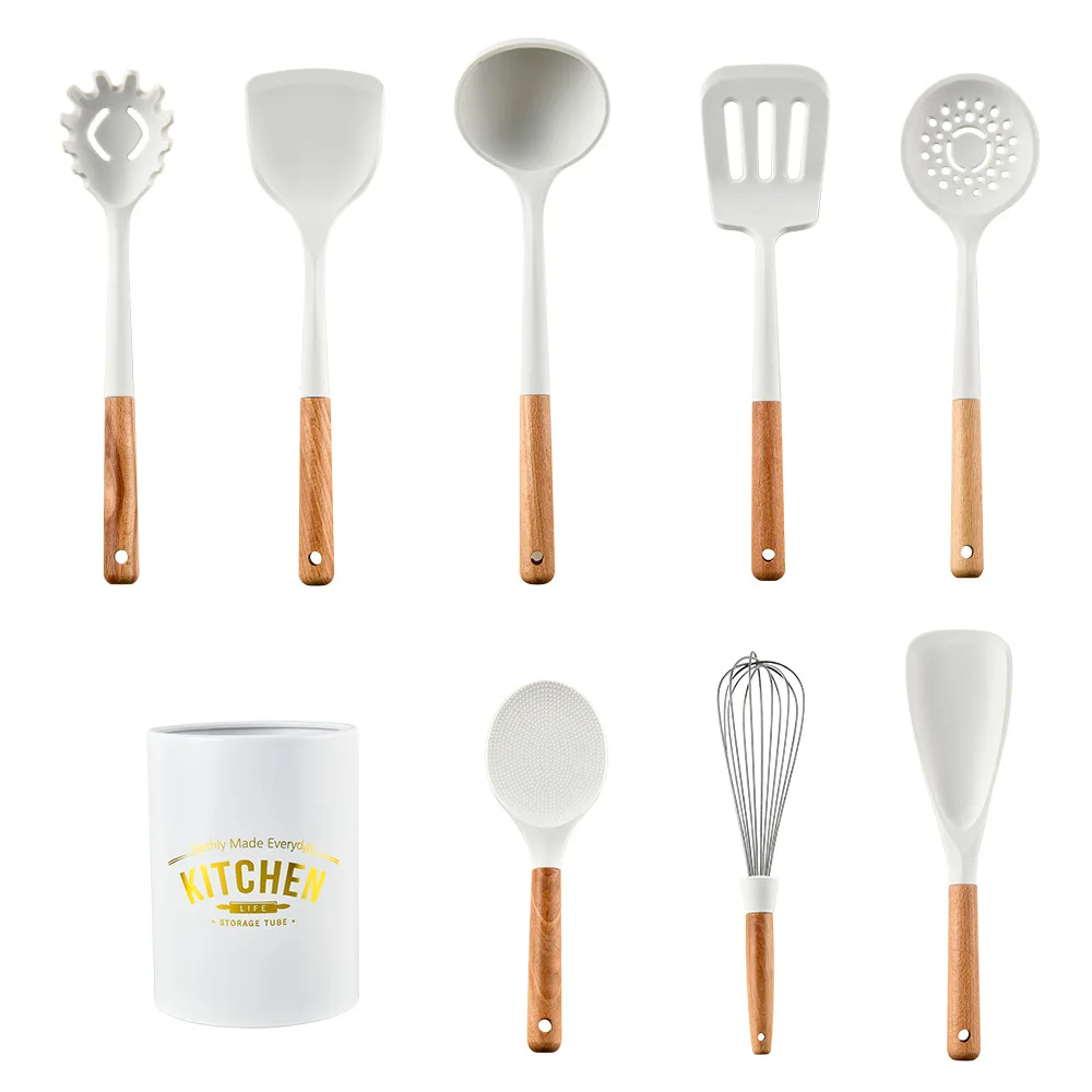 Silicone Kitchen Cookware Spatula Shovel Baking Tool Cooking Utensils Set