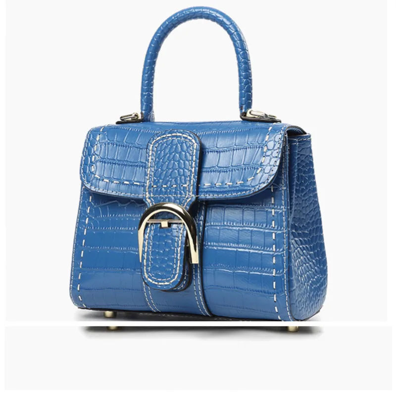 

2018 Autumn And Winter on Silla Zijun Celebrity Style Car Suture Saddle Bag Crocodile Pattern WOMEN'S Bag Shoulder Handbag Large