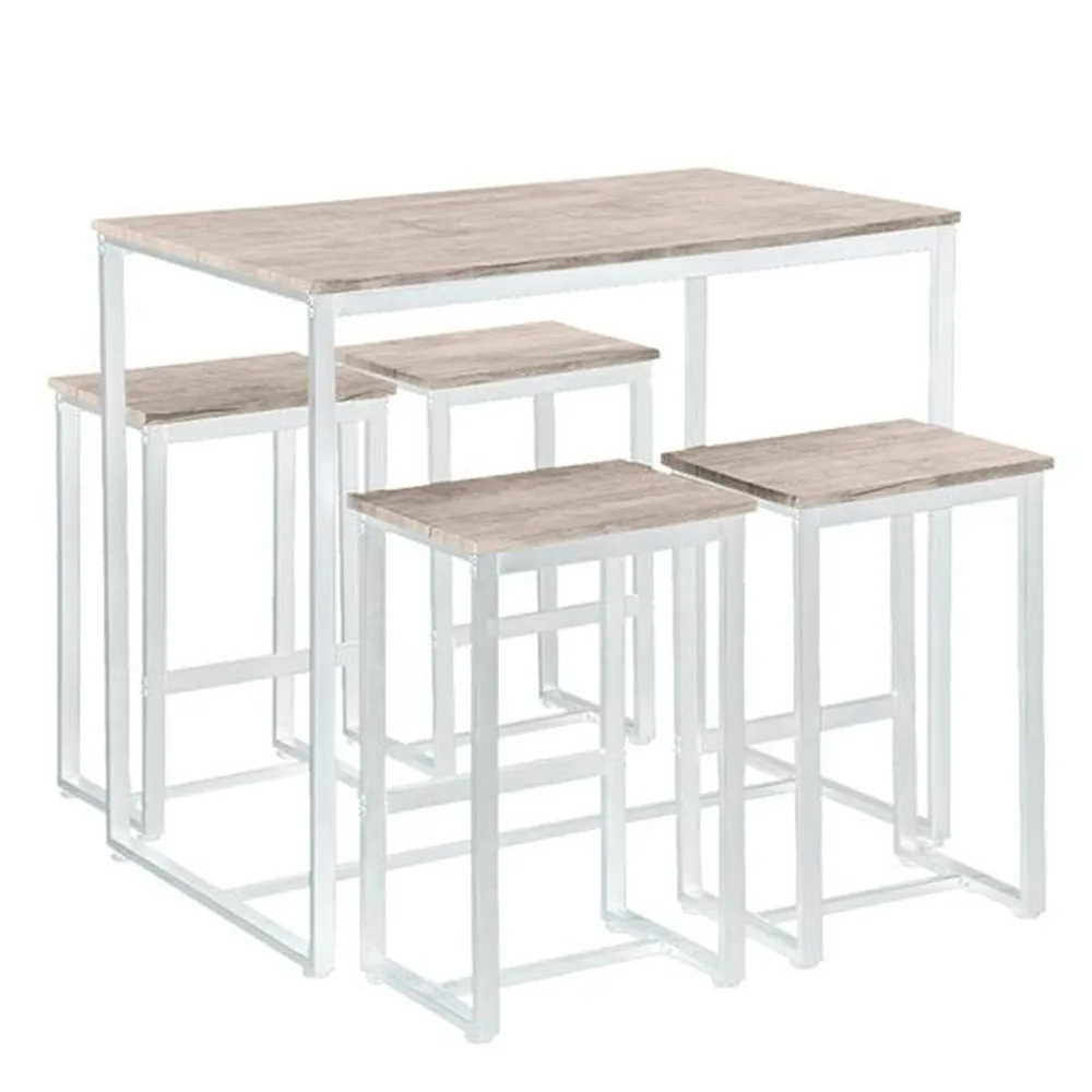 (100x60x87) см дуб простой 87 высокий барный стол и стулья набор из 5 ПВХ-бумаги