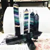 Natural Colorful Crystal tower Rainbow Fluorite Point Hexagonal Pyramid Quartz Wand Energy Ornament Diy Gift 3