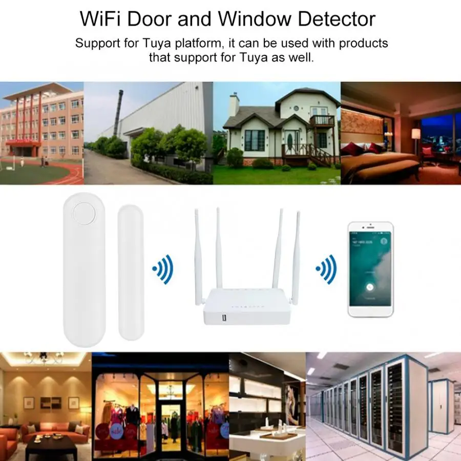WiFi датчик окна двери беспроводной открытый детектор Поддержка для Google Assistant для Amazon Alexa/Tuya горячая распродажа