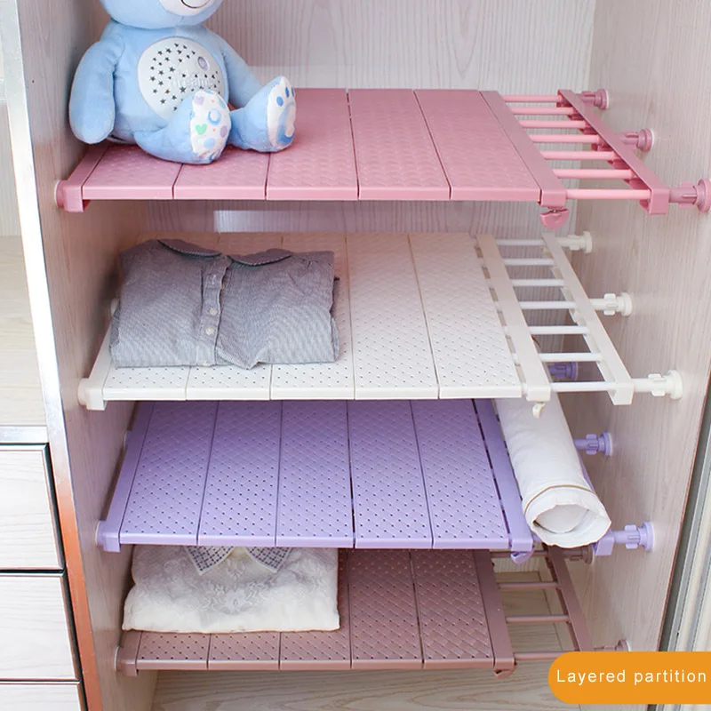 Adjustable Wardrobe Storage Shelf Wall Mounted Extendable Rack